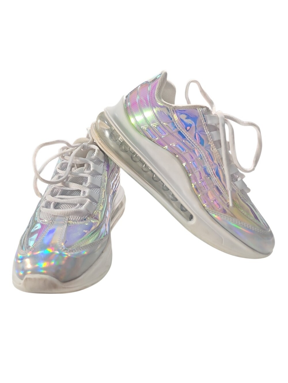 Iridescent Women's Athletic Sneakers with White Accents